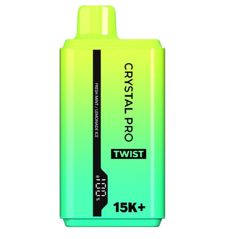 Buy cheapest online The Crystal Pro Twist 15000 Puffs Disposable Vape Fresh Mint Lemonade Ice at lowest price in uk