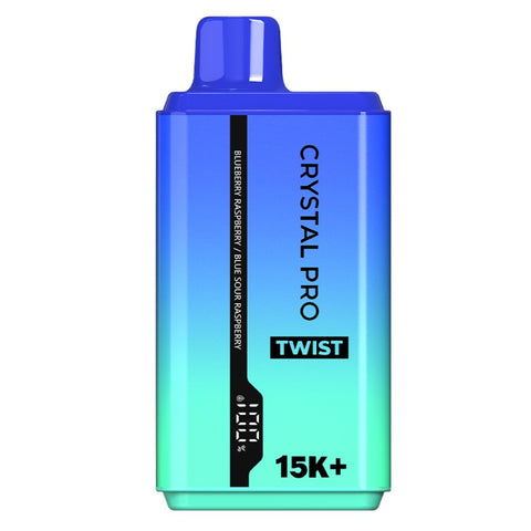 Buy cheapest online The Crystal Pro Twist 15000 Puffs Disposable Vape Blueberry Raspberry Blue Sour Raspberry at lowest price in uk