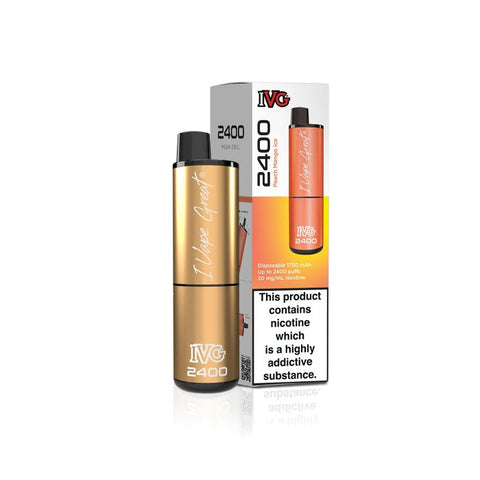 Buy cheapest online IVG 2400 Disposable Vape Pod Puff Bar Kit Peach Mango Ice at lowest price in uk