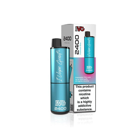 Buy cheapest online IVG 2400 Disposable Vape Pod Puff Bar Kit Professor Blue at lowest price in uk