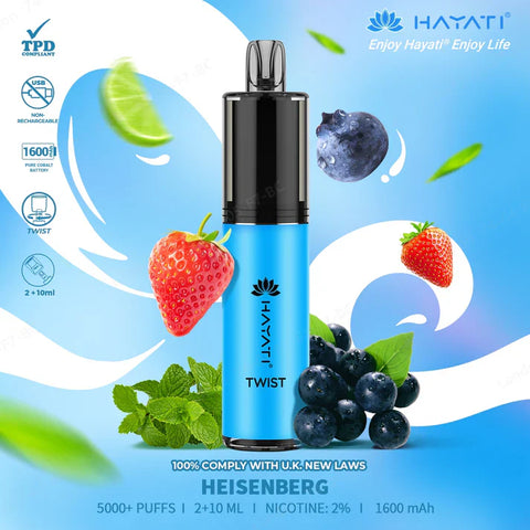 Buy cheapest online Hayati Twist 5500 Puffs Disposable Vape Pod Kit Heisenberg at lowest price in uk