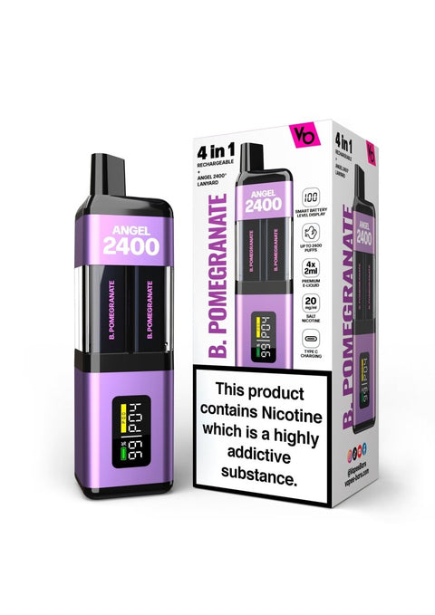 Buy cheapest online Angel 2400 Puffs Disposble Vape Kit by Vapes Bars Blueberry Pomegranate at lowest price in uk