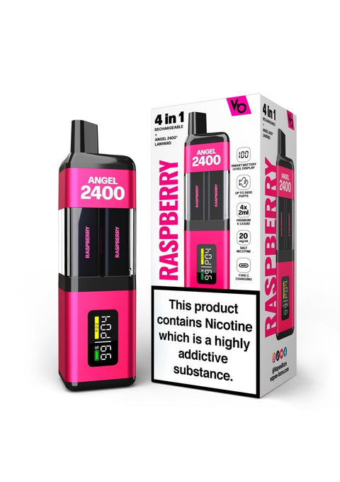 Buy cheapest online Angel 2400 Puffs Disposble Vape Kit by Vapes Bars Raspberry at lowest price in uk