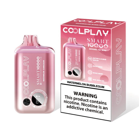 Buy cheapest online Coolplay Smart 10000 Puffs Disposable Vape Kit Device Watermelon Bubblegum at lowest price in uk