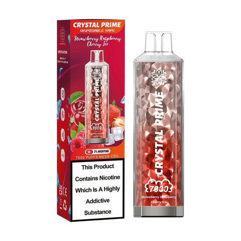 Buy cheapest online Crystal Prime 7000 3D Disposable Vape Puff Device Strawberry Raspberry Cherry at lowest price in uk