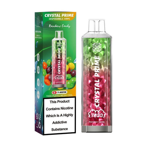 Buy cheapest online Crystal Prime 7000 3D Disposable Vape Puff Device Rainbow Candy (Skittles)(New)😍 at lowest price in uk