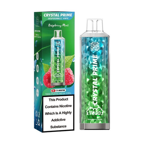 Buy cheapest online Crystal Prime 7000 3D Disposable Vape Puff Device Raspberry Mint at lowest price in uk