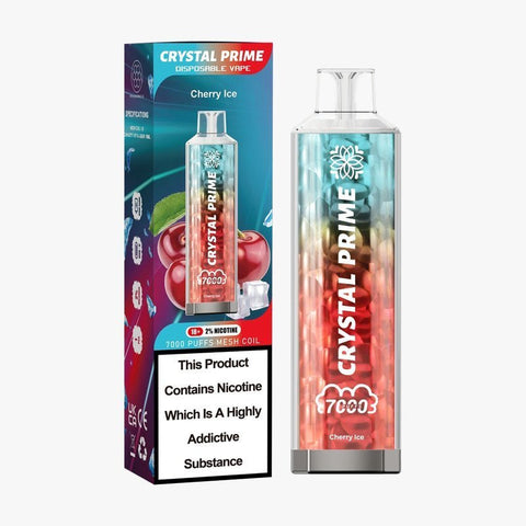 Buy cheapest online Crystal Prime 7000 3D Disposable Vape Puff Device Cherry Ice(New)😍 at lowest price in uk