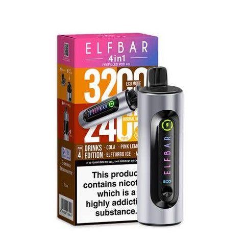 Buy cheapest online Elf Bar 4-in-1 3200 Prefilled Pod Kit Box of 5 Drinks Edition at lowest price in uk