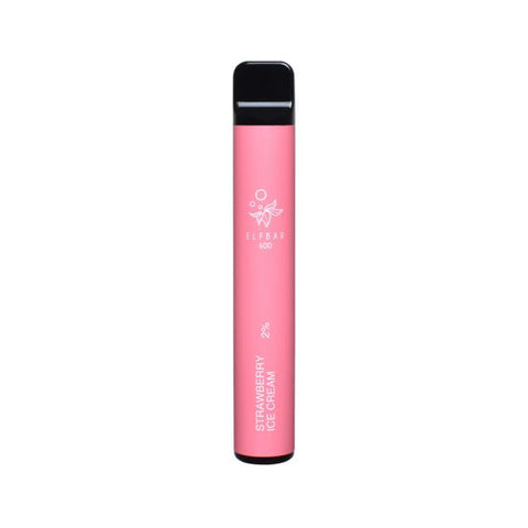 Buy cheapest online Elf Bar 600 Puffs Disposable Vape Pod Device Strawberry Ice Cream at lowest price in uk