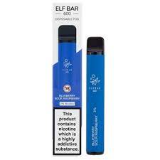 Buy cheapest online Elf Bar 600 Puffs Disposable Vape Pod Device Blueberry Sour Raspberry at lowest price in uk