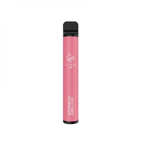 Buy cheapest online Elf Bar 600 Puffs Disposable Vape Pod Device Watermelon Bubble Gum at lowest price in uk