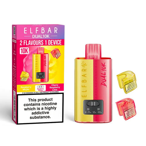 Buy cheapest online Elf Bar Dual 10K Disposable 2 in 1 Vape Raspberry Edition at lowest price in uk