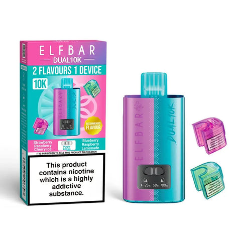 Buy cheapest online Elf Bar Dual 10K Disposable 2 in 1 Vape Purple Edition at lowest price in uk