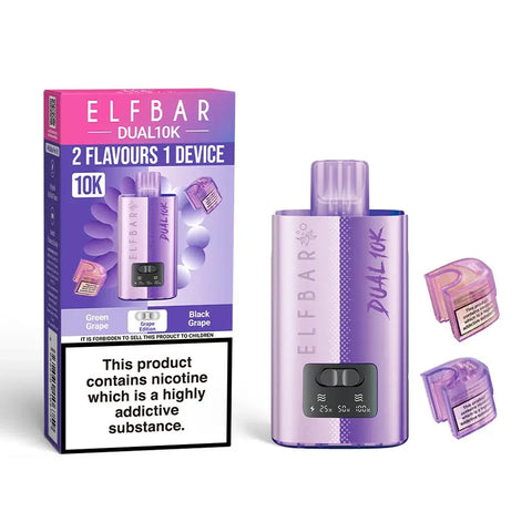 Buy cheapest online Elf Bar Dual 10K Disposable 2 in 1 Vape Grape Edition at lowest price in uk