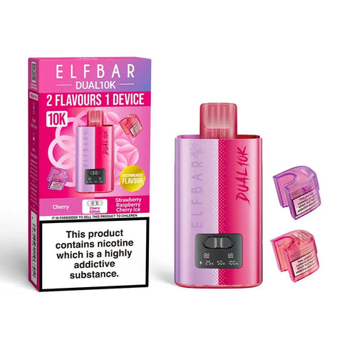 Buy cheapest online Elf Bar Dual 10K Disposable 2 in 1 Vape Cherry Edition at lowest price in uk