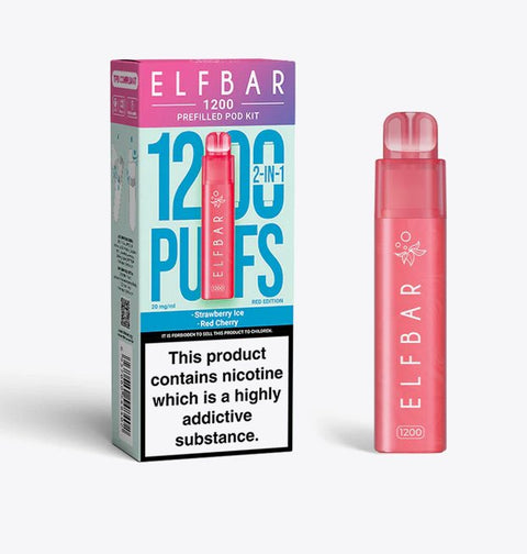 Buy cheapest online Elfbar 1200 Puffs 2 in 1 Prefilled Pod Kit Red Edition at lowest price in uk