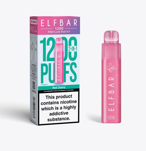 Buy cheapest online Elfbar 1200 Puffs 2 in 1 Prefilled Pod Kit Red Cherry at lowest price in uk