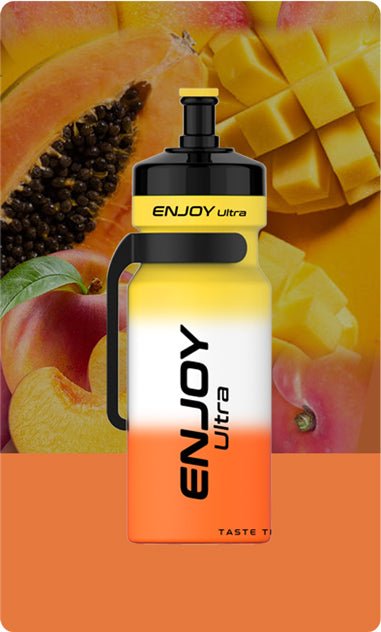 Buy cheapest online Enjoy Ultra 9000 Puffs Disposable Vape Pod Mango Peach Papaya at lowest price in uk