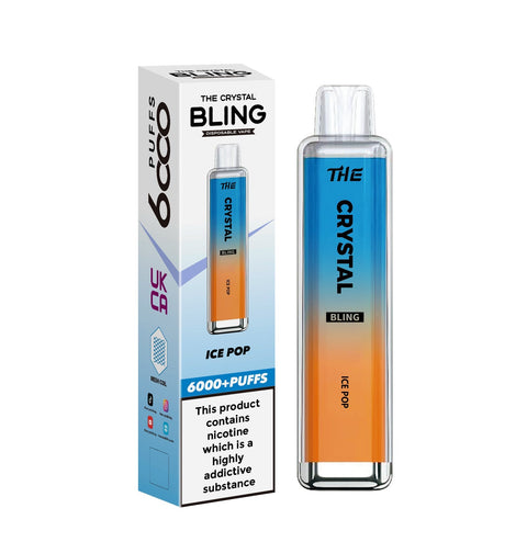 Buy cheapest online The Crystal Bling 6000 Disposable Vape Box of 10 Ice Pop at lowest price in uk