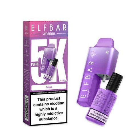 Buy cheapest online Elf Bar AF5000 Puffs Disposable Vape Device Grape at lowest price in uk