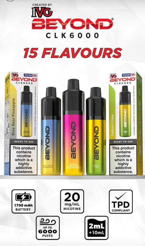 Buy cheapest online IVG Beyond CLK 6000 Disposable Vape at lowest price in uk