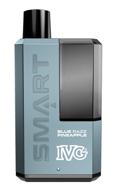 Buy cheapest online IVG Smart 5500 Puffs Disposable Vape Pod System Kit Blue Razz Pineapple at lowest price in uk