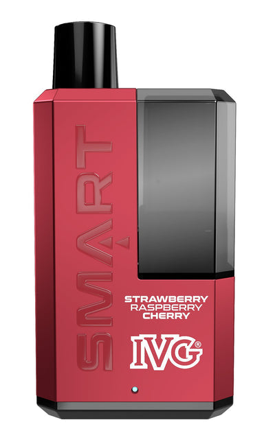 Buy cheapest online IVG Smart 5500 Puffs Disposable Vape Pod System Kit Strawberry Raspberry Cherry at lowest price in uk