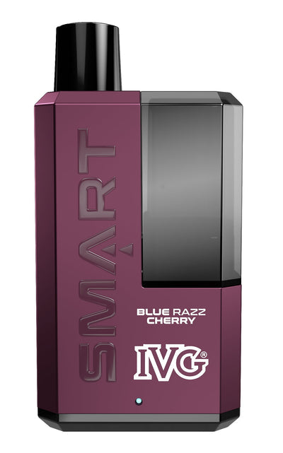 Buy cheapest online IVG Smart 5500 Puffs Disposable Vape Pod System Kit Blue Razz Cherry at lowest price in uk