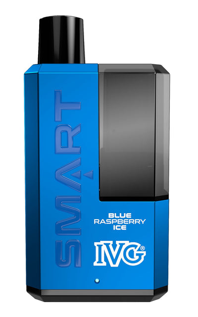 Buy cheapest online IVG Smart 5500 Puffs Disposable Vape Pod System Kit Blue Raspberry Ice at lowest price in uk