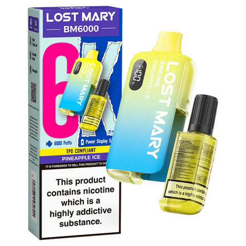 Buy cheapest online Lost Mary BM6000 Prefilled Disposable Vape Kit Pineapple Ice at lowest price in uk