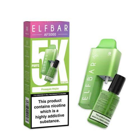 Buy cheapest online Elf Bar AF5000 Puffs Disposable Vape Device Pineapple Mojito at lowest price in uk