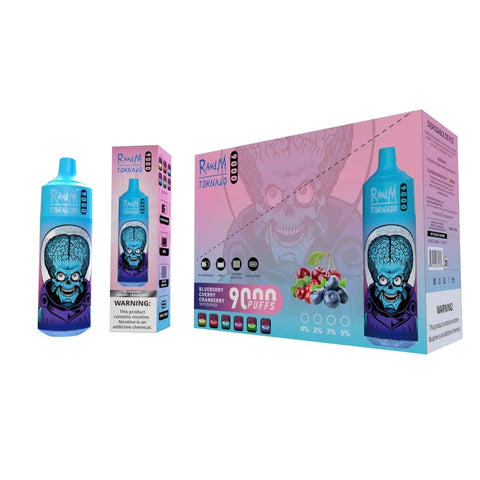 Buy cheapest online RandM Tornado 9000 Puffs Disposable Vape Blueberry Cherry Cranberry at lowest price in uk