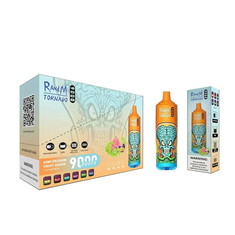 Buy cheapest online RandM Tornado 9000 Puffs Disposable Vape Kiwi Passion Fruit Guava at lowest price in uk