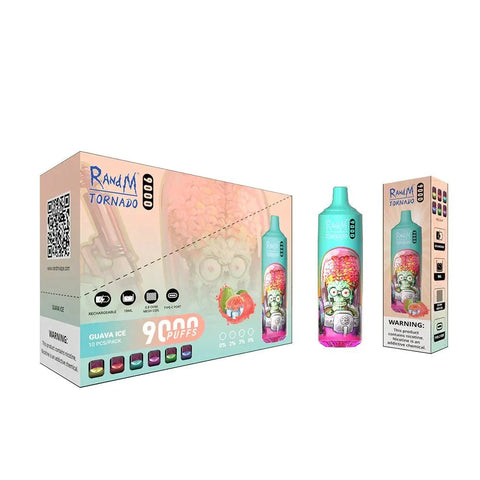 Buy cheapest online RandM Tornado 9000 Puffs Disposable Vape Guava Ice at lowest price in uk