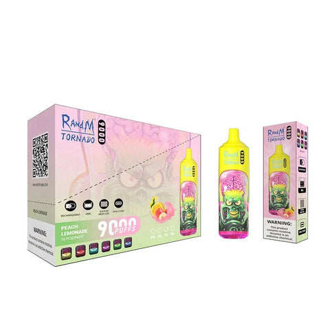 Buy cheapest online RandM Tornado 9000 Puffs Disposable Vape Peach Lemonade at lowest price in uk