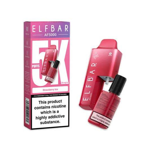 Buy cheapest online Elf Bar AF5000 Puffs Disposable Vape Device Strawberry Ice at lowest price in uk