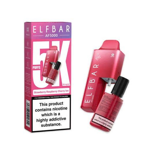 Buy cheapest online Elf Bar AF5000 Puffs Disposable Vape Device Strawberry Raspberry Cherry Ice at lowest price in uk