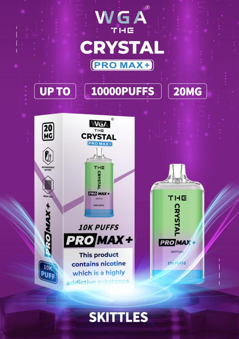 Buy cheapest online The Crystal Pro Max 10000 Puffs Disposable Vape Puff Device Skittes at lowest price in uk