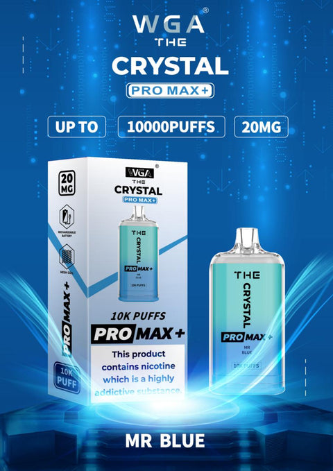 Buy cheapest online The Crystal Pro Max 10000 Puffs Disposable Vape Puff Device Mr Blue at lowest price in uk