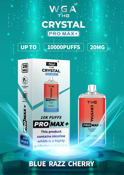 Buy cheapest online The Crystal Pro Max 10000 Puffs Disposable Vape Puff Device Blue Razz Cherry at lowest price in uk