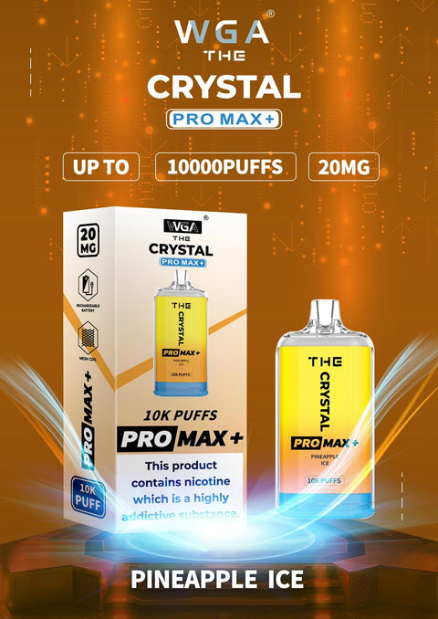 Buy cheapest online The Crystal Pro Max 10000 Puffs Disposable Vape Puff Device Pineapple Ice at lowest price in uk