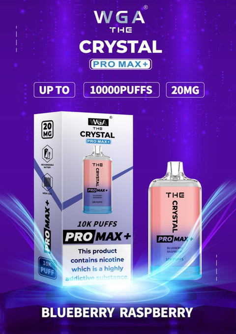 Buy cheapest online The Crystal Pro Max 10000 Puffs Disposable Vape Puff Device Blueberry Raspberry at lowest price in uk