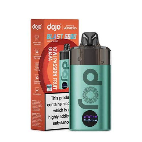 Buy cheapest online Vaporesso Dojo Blast 6000 Vape Box of 5 Green-Kiwi Passionfruit Guava at lowest price in uk