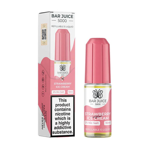 Buy cheapest online Bar Juice 5000 10ml E-liquids (BOX OF 10) Strawberry Ice Cream at lowest price in uk