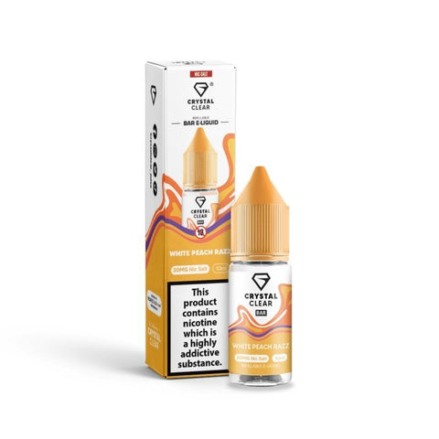 Buy cheapest online Crystal Clear - 10ml - Nic Salt (BOX OF 10) White Peach Razz 10mg at lowest price in uk