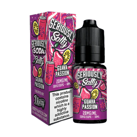 Buy cheapest online Doozy Seriously Soda Nic Salt 10ml E-Liquids Box of 10 Guava Passion 10mg at lowest price in uk