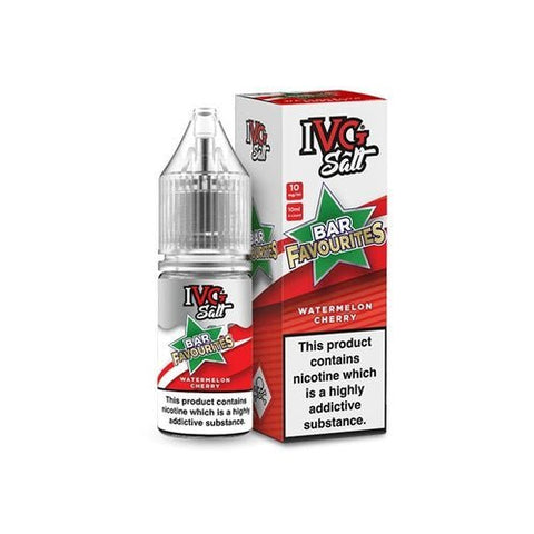 Buy cheapest online IVG Salt Bar Favourite 10ml E Liquids Nic Salts- Pack Of 10 Watermelon Cherry at lowest price in uk