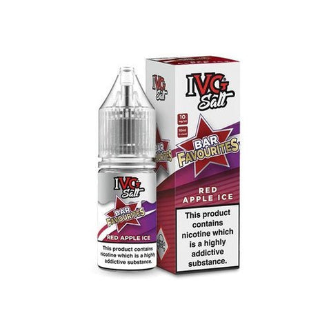 Buy cheapest online IVG Salt Bar Favourite 10ml E Liquids Nic Salts- Pack Of 10 Red Apple Ice at lowest price in uk