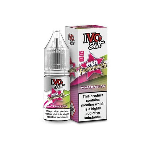 Buy cheapest online IVG Salt Bar Favourite 10ml E Liquids Nic Salts- Pack Of 10 Watermelon at lowest price in uk